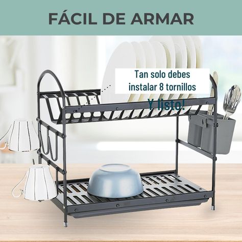 Secaplatos Escurridor 2 Niveles Aluminio 100% Inoxidable-6