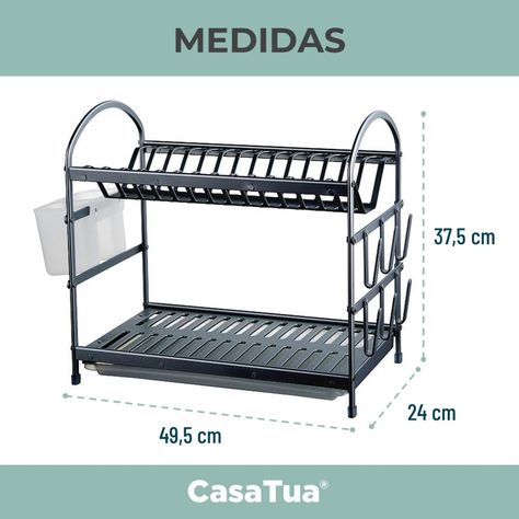Secaplatos Escurridor 2 Niveles Aluminio 100% Inoxidable-7
