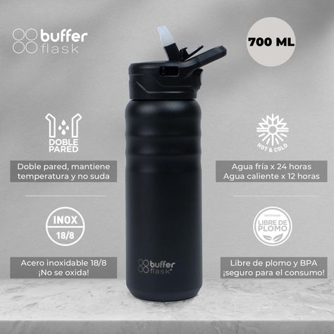 Botella Termica Buffer 700ml Botella Agua Acero Inoxidable-2