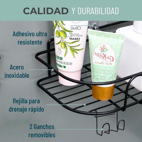 Organizador de Ducha Repisa Baño Adhesivo Set Inoxidable-1