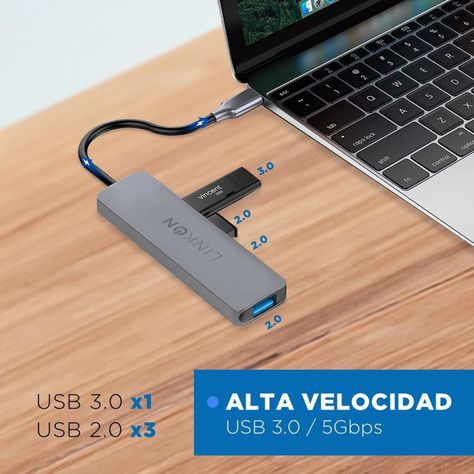 Hub Adaptador Usb Tipo C 5 en 1 Linkon Para Mac Macbook Win-3