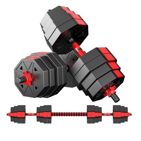 Mancuernas Ajustables Set 30 Kg Total Fitnics Unibles +Barra-0