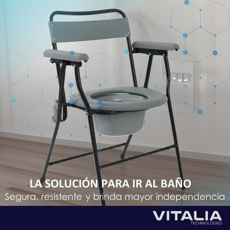 Silla de Baño Ducha Adulto Mayor Vitalia Plegable Portatil-1