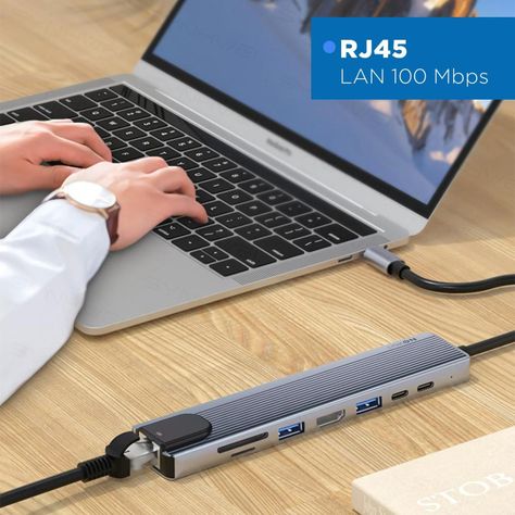 Hub Adaptador Usb Tipo C 8 En 1 Linkon Para Mac Macbook-6