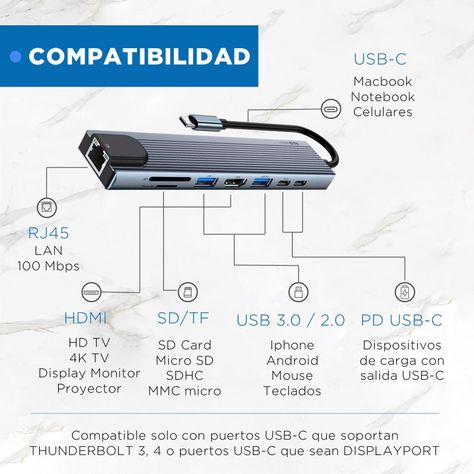Hub Adaptador Usb Tipo C 8 En 1 Linkon Para Mac Macbook-7