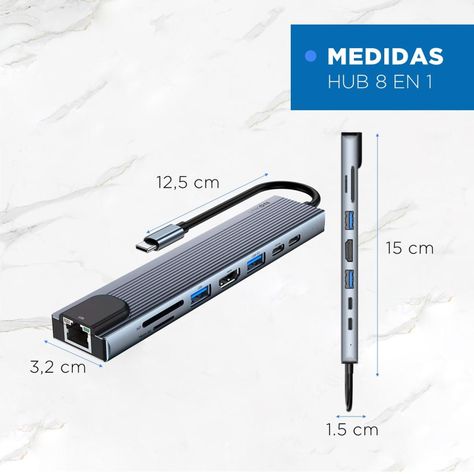 Hub Adaptador Usb Tipo C 8 En 1 Linkon Para Mac Macbook-8