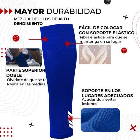 Medias Futbol Deportivas Sin Pie Pantorrillera Fitnics Set 2 azul-1