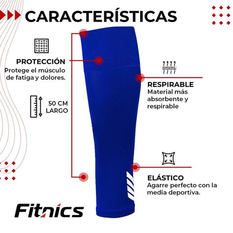 Medias Futbol Deportivas Sin Pie Pantorrillera Fitnics Set 2 azul-2