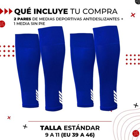 Medias Futbol Deportivas Sin Pie Pantorrillera Fitnics Set 2 azul-7