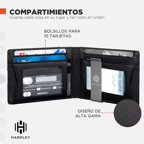 Billetera 100% Cuero Hombre Bloqueo Rfid Tarjetero Hardley-4