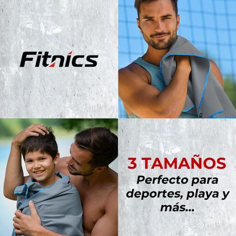 Toalla Microfibra Set 3 Fitnics Secado Rapido +Estuche Viaje-1