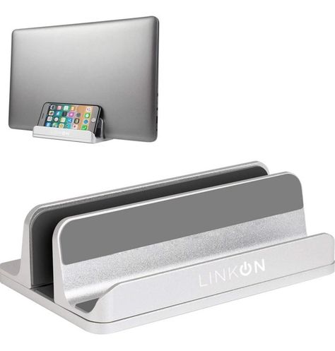 Soporte Notebook Ipad Base Vertical Aluminio 2 en 1 Linkon-1
