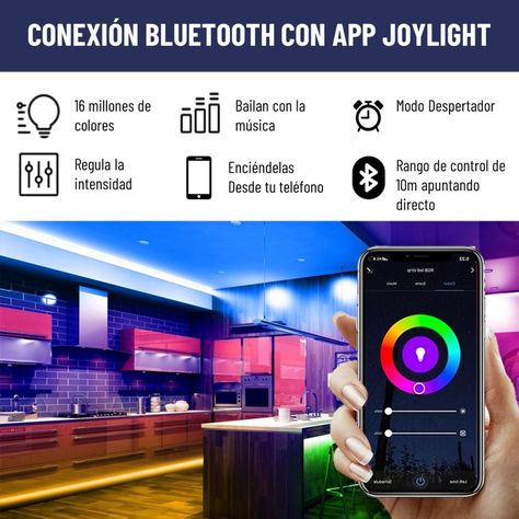 Tira Cinta Luces Led Rgb Bluetooth Maxwell 20 Metros Total-1