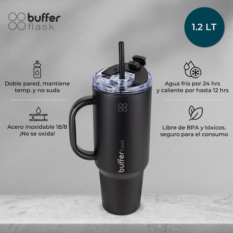 Vaso Termico Mug Buffer 1,2 Lt Acero Inox Frio y Calor-1