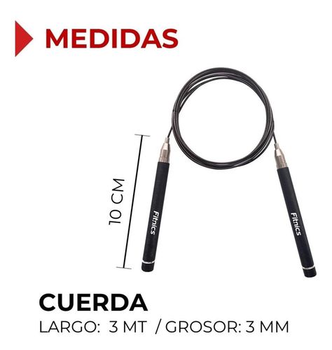 Cuerda Saltar Velocidad Fitnics Crossfit + 1 Cuerda Repuesto-6
