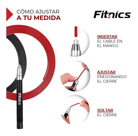 Cuerda Saltar Velocidad Fitnics Crossfit + 1 Cuerda Repuesto-7
