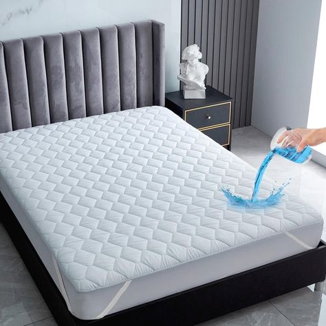 Cubre Colchon Protector Impermeable Elasticos blanco-1