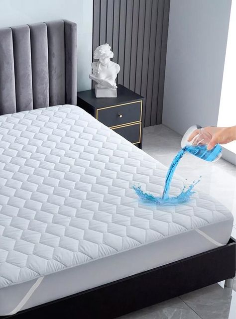 Cubre Colchon Protector Impermeable Elasticos blanco-0