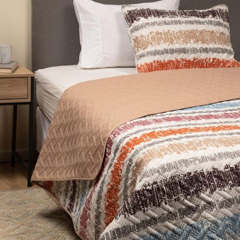 Cubrecama Cobertor Quilt Reversible+funda Almohada 1,5 Plaza-0