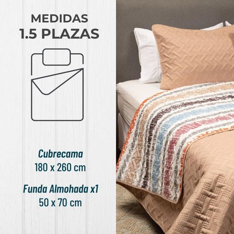 Cubrecama Cobertor Quilt Reversible+funda Almohada 1,5 Plaza-1