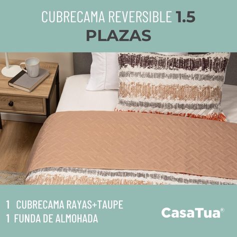 Cubrecama Cobertor Quilt Reversible+funda Almohada 1,5 Plaza-3