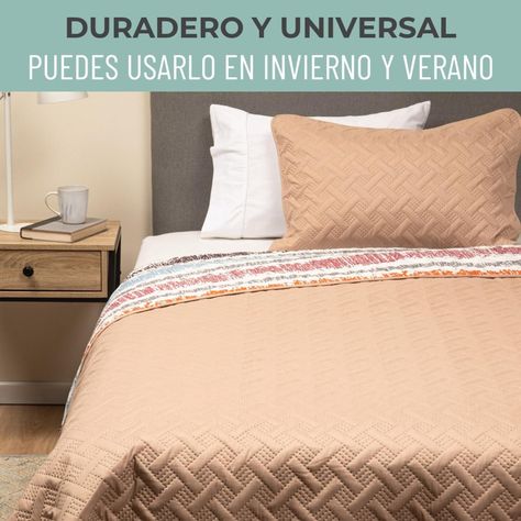 Cubrecama Cobertor Quilt Reversible+funda Almohada 1,5 Plaza-5