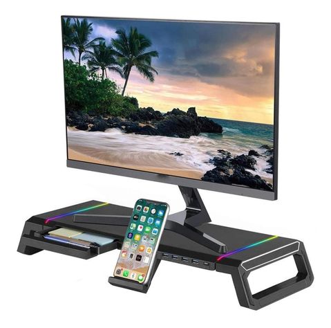 Soporte Monitor RGB Organizador Escritorio Linkon Puerto USB-0