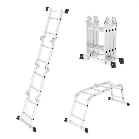 Escalera Multiuso Aluminio Tonsteel Plegable Resistente 3en1-0