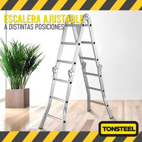Escalera Multiuso Aluminio Tonsteel Plegable Resistente 3en1-1