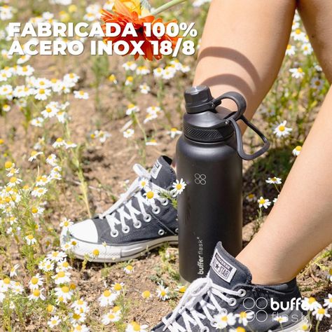 Botella Termica Agua Acero Inox Buffer Paine 1.2 Lts + Tapas-3