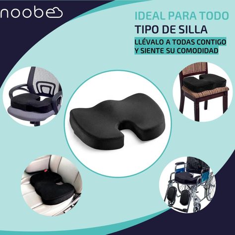 Cojin Lumbar Viscoelastico con Gel Noobe Coxis Asiento Silla-3