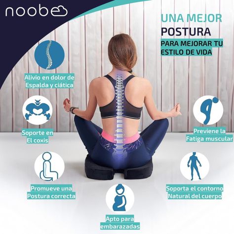 Cojin Lumbar Viscoelastico con Gel Noobe Coxis Asiento Silla-5