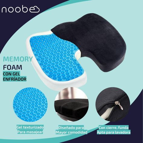 Cojin Lumbar Viscoelastico con Gel Noobe Coxis Asiento Silla-6