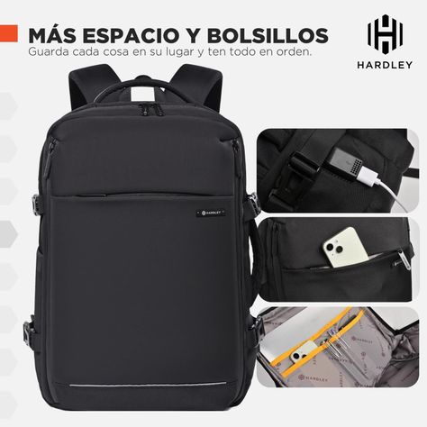 Mochila para Notebook y Viaje Hardley Impermeable Antirrobo-3