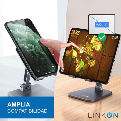 Soporte Base Porta Celular Para Ipad Tablet Escritorio Alumi-3