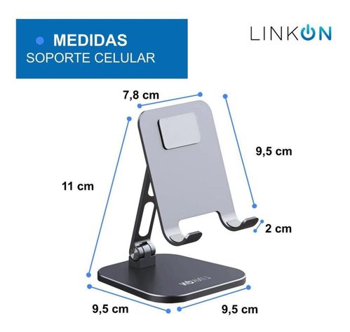 Soporte Base Porta Celular Para Ipad Tablet Escritorio Alumi-5