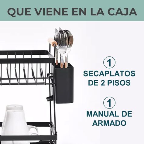 Secaplatos Escurridor Inoxidable 2 Niveles Gran Capacidad-6