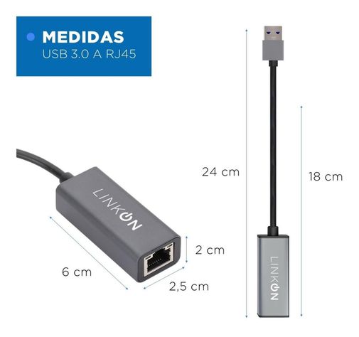 Adaptador Usb 3 a Rj45 Linkon Lan Ethernet 10/100/1000 Mbps-5