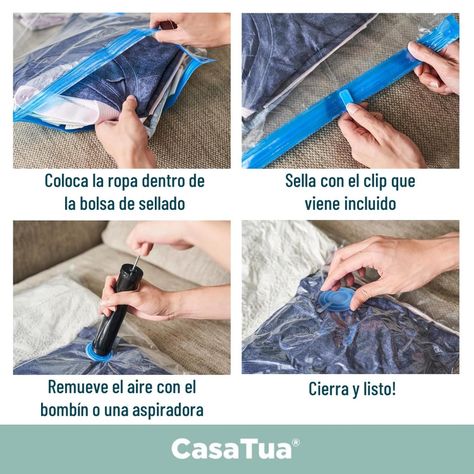 Bolsas Al Vacio Casatua Compresion Ropa Set 12 70x100 +Bomba-6