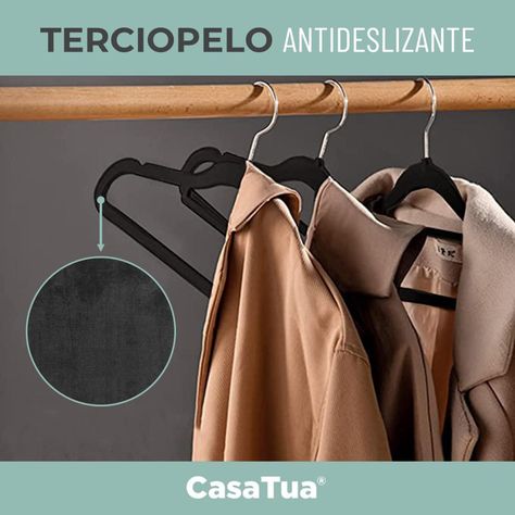Colgadores De Ropa Casatua Set 20 Terciopelo Antideslizante-2
