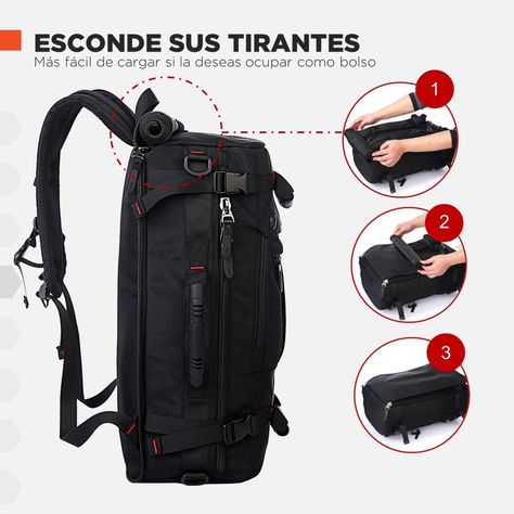 Mochila Bolso Viaje Hardley 40L Multiuso Notebook Avion-4