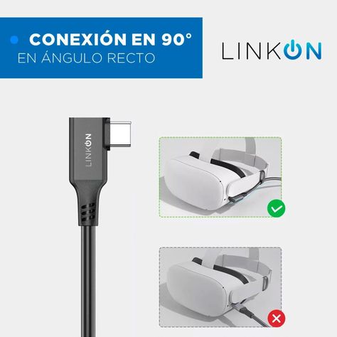 Cable para Oculus Quest VR USB-C A 3.2 - 5Gps - 6Mt - Linkon-2