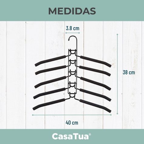 Colgadores Ropa Pack 2 Ganchos 5en1 Antideslizante CasaTua-7