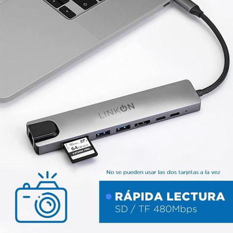 Hub Adaptador Usb Tipo C 8 en 1 Linkon Para Mac Macbook Win-4