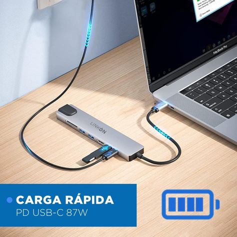 Hub Adaptador Usb Tipo C 8 en 1 Linkon Para Mac Macbook Win-5