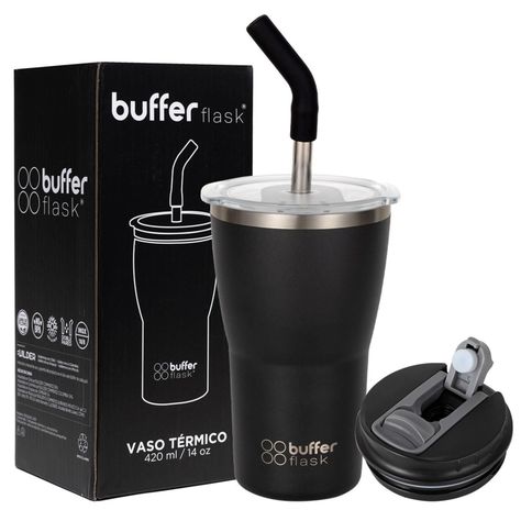 Vaso Termico Café 420ml Buffer Inox+Tapa-0