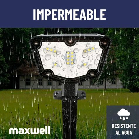 Foco Estaca Led  Solar Jardin Maxwell Impermeable Luz Calida-4