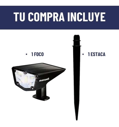 Foco Estaca Led  Solar Jardin Maxwell Impermeable Luz Calida-8