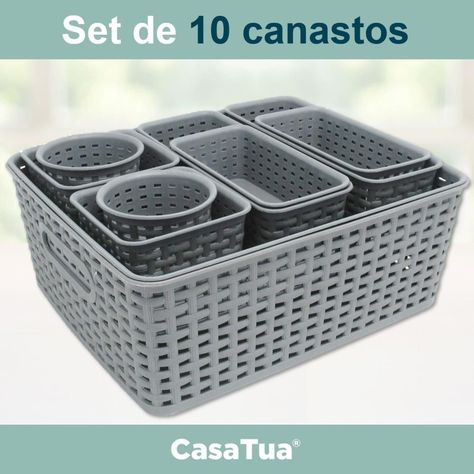 Canastos Organizadores Set de 10 unids Cocina Baño Multiuso-2