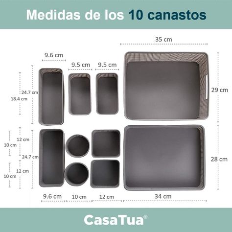 Canastos Organizadores Set de 10 unids Cocina Baño Multiuso-3